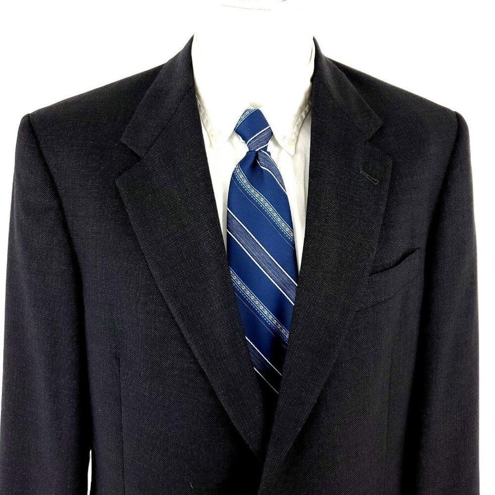 Hart Schaffner Marx Nordstrom Wool Blazer 40R Gray Birdseye‎